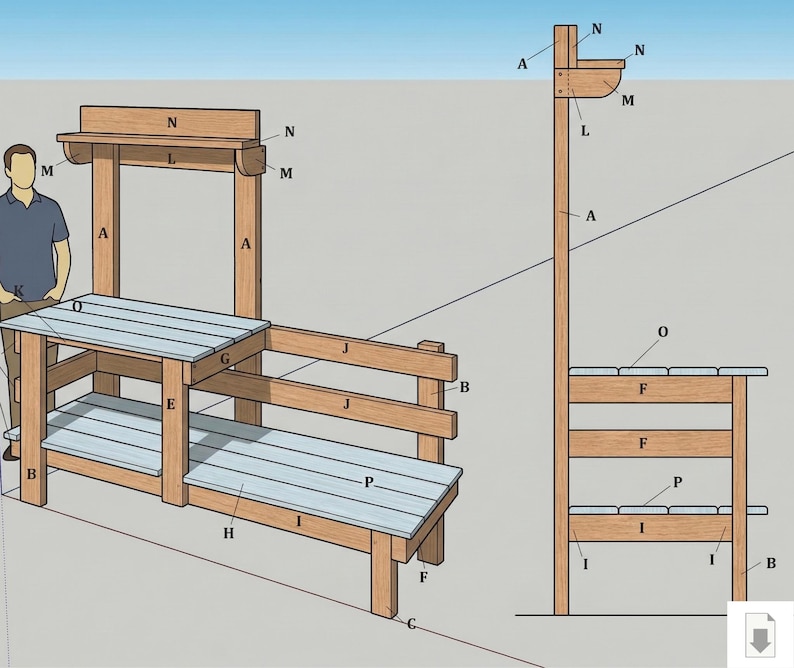 Garden Potting Bench Plans | Outdoor Planting Workbench | DIY Potting ...