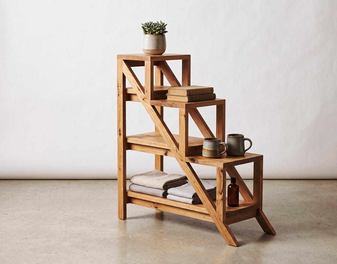 Wood Plant Stand Plan, Step Shelf Ladder Display Rack Wooden PDF - Etsy