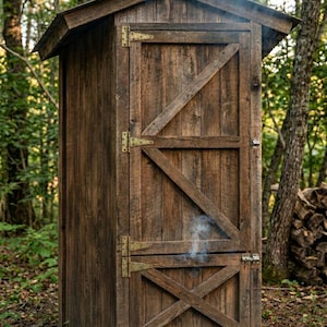 Planos de ahumadero de madera (PDF), plano de cobertizo para ahumado de carne en el patio, guía de construcción para exteriores