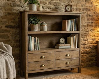 DIY Bookcase with Drawers Plans PDF | Wooden Bookshelf Storage