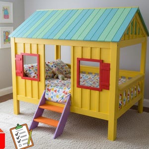 DIY Kinderbett & Spielhaus Plan – Montessori Bett oder Indoor Spielhaus – Bauanleitung als PDF
