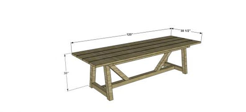 DIY Farmhouse Dining Table Plans – Large Rustic Wood Table PDF - Etsy