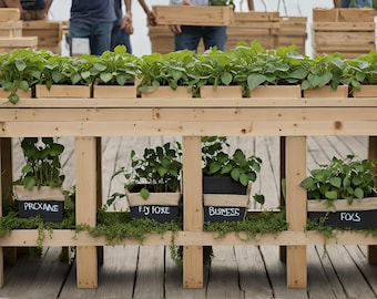 Multiple Planter Stand DIY Plan – PDF Outdoor Organizer | 8 Pot Wooden Plant Holder