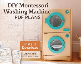 Plan zabawy z pralką metodą Montessori: Drewniana zabawka (do pobrania w formacie PDF)