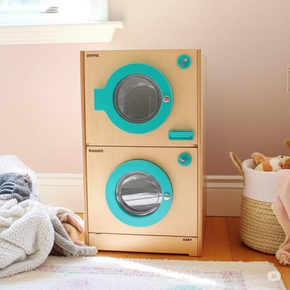 DIY Montessori Play Washing Machine Plan: Wooden Toy (PDF Download
