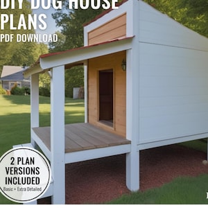 犬小屋のDIY設計図（PDF）｜頑丈な屋外ペットシェルターの作り方｜簡単な木工プロジェクト 画像 1