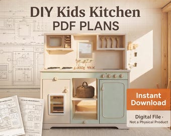 DIY Kids Kitchen Playset Plan: Pretend Wooden Stove & Sink (PDF Build Plan)