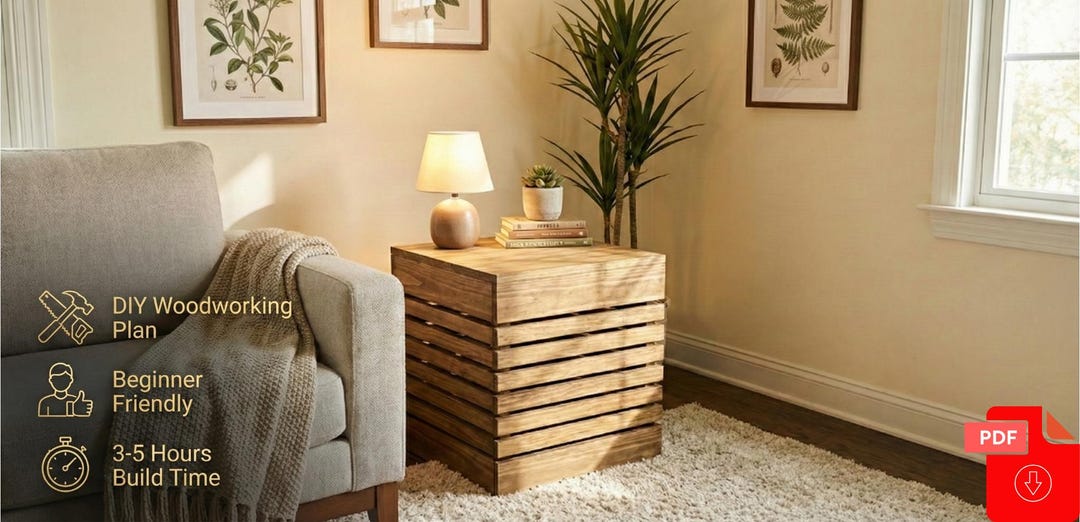 DIY Side Table Plans PDF | Modern Wooden End Table for Indoor & Outdoor ...