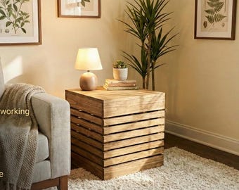 Plans de table d'appoint DIY PDF | bout de canapé moderne en bois pour l'intérieur et l'extérieur | Téléchargement numérique