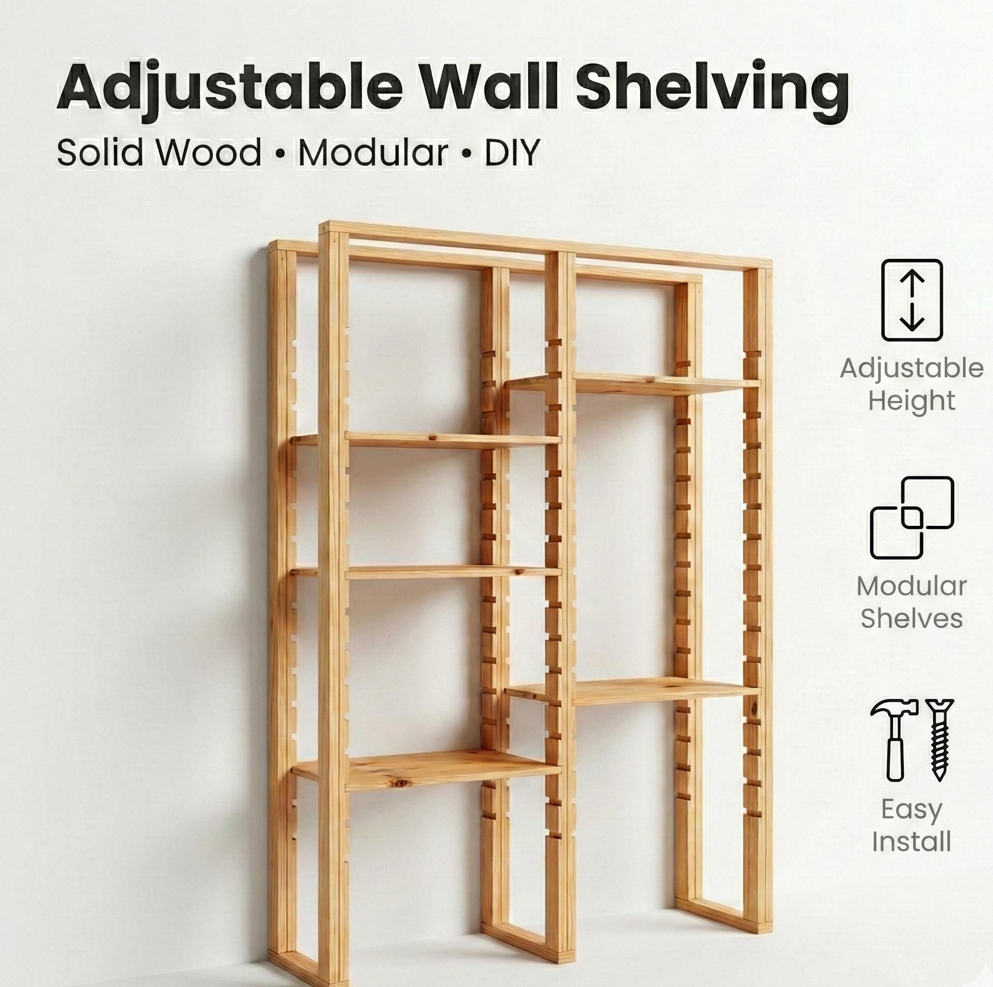 DIY Garage Storage Rack Plans PDF – Modular Wooden Wall Shelving System ...