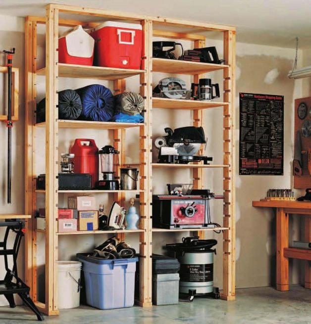 DIY Garage Storage Rack Plans PDF – Modular Wooden Wall Shelving System ...