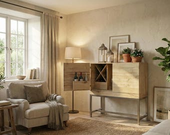 DIY Bar Cabinet Plans | Wooden Home Bar with Storage PDF