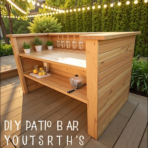 DIY Terrassenbar Pläne - Holzbar für den Außenbereich PDF - Schritt-für-Schritt-Anleitung für die Bargestaltung im Garten