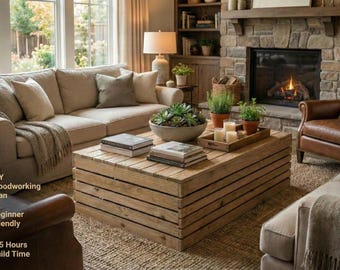 DIY Modern Square Coffee Table Plans | Beginner Woodworking (Digital Download)