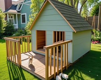 Planos DIY de Casa Dupla para Cães – Casinha de Cachorro Econômica – Passo a Passo em PDF