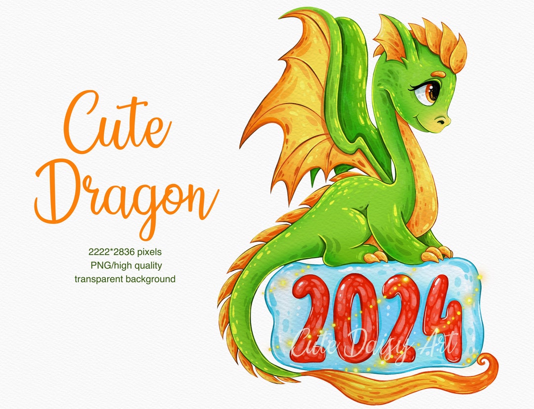 Symbol of the Year 2024 Clipart, New Year Dragon, Christmas Dragon