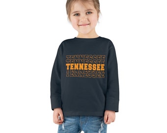 Tennessee Vols Camiseta para niños pequeños, camiseta de manga larga para niños de fútbol de ut vols, camiseta para niños de fútbol de tennessee, camiseta para niños de ut vols