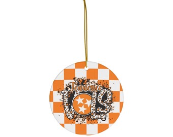 Tennessee Vols Ceramic Ornament, tn vols christmas ornament, ut vols football holiday ornament