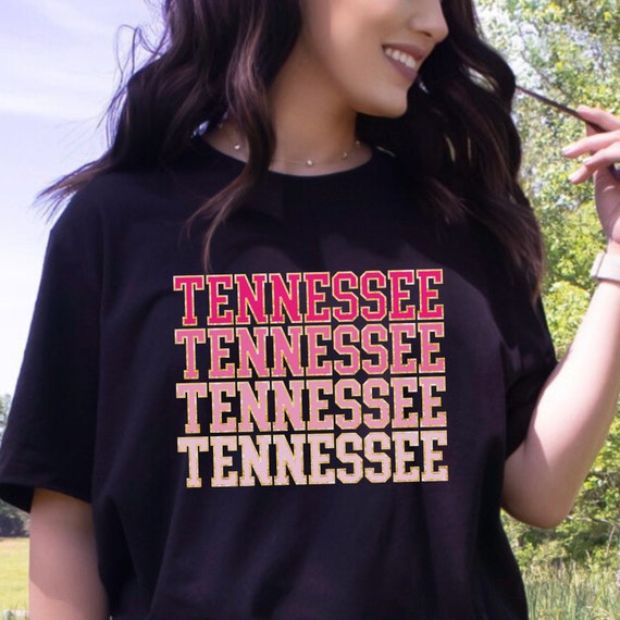 Women's Tennessee Volunteers Football T-Shirt - Orange Game Day Graphic Tee, Unisex Fit, Black, 4XL