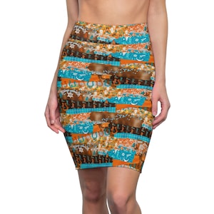 Western aesthetic Pencil Skirt, cowgirl clothing, country western clothing, womens summer skirt,  rodeo aesthetic skirt