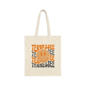 Tennessee Vols Cotton Canvas Tote Bag, retro tn volunteers tote bag ut Vols GameDay accessories gift for Vols fan book bag overnight bag