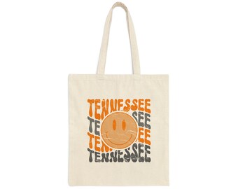 Tennessee Vols Cotton Canvas Tote Bag, retro tn vrijwilligers tote bag ut Vols GameDay accessoires cadeau voor Vols fan boektas overnachtingstas