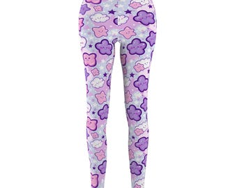 Kawaii Women's Casual Leggings, kawaii clothes, pastel kidcore athleisure,