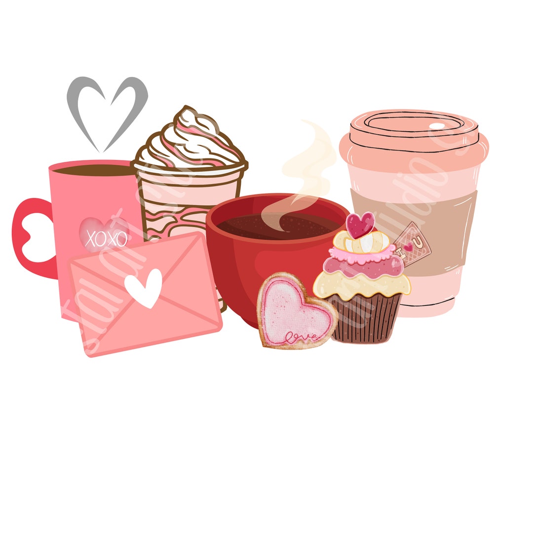 Valentine's Day PNG Digital Download, Valentine Coffee Latte Png ...