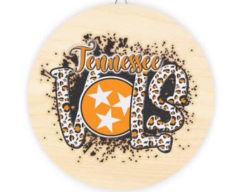Tennessee Vols Holzschild, rustikale Wohnkultur, College Sports Wandkunst, Geschenk für Sportfans, Tennessee Volunteers Schild