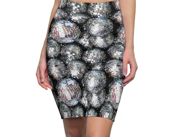 Disco Ball Lápiz Falda, ropa de discoteca para mujer, falda de festival de música, estética y2k