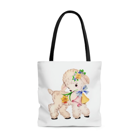 Coquette, coquette Tote Bag, retro kitsch lamb, trendy tote bag, fairycore tote, cottagecore bag, beach bag travel bag book bag