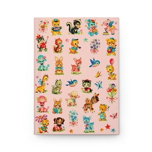 Journal vintage à couverture rigide pour bébés, carnet coquette, carnet de notes esthétique rétro avec lignes vierges, cadeau pour elle, idée cadeau, journal de l'an 2000