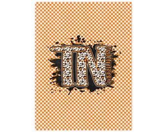 Tennessee Vols Velveteen Minky Blanket, tn Volunteers checkerboard blanket, tn vols throw home decor