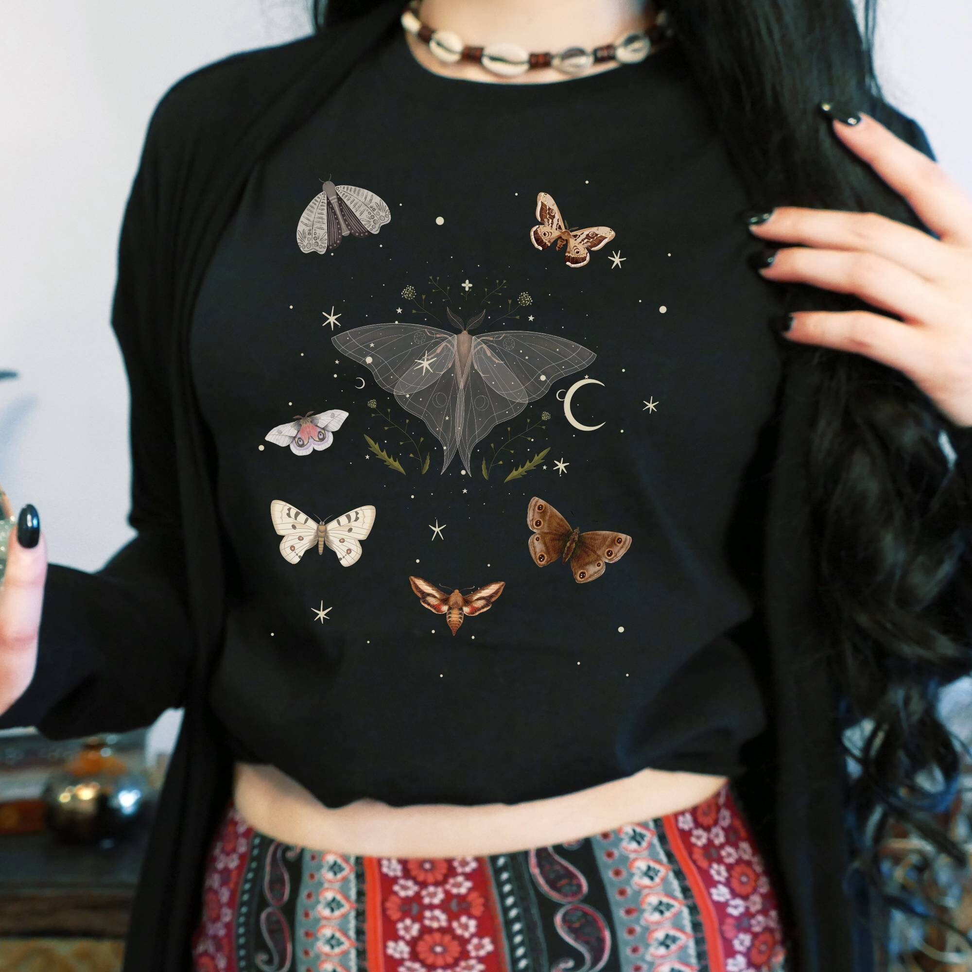 Moth Shirt, Cottagecore, Fairycore Shirt, Moon Moth, Dark Academia ...