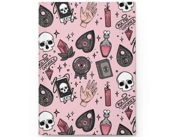 Pastel Goth Hardcover Journal Matte, kawaii goth notebook, gift for her, witchy journal, occult, ouija board notebook