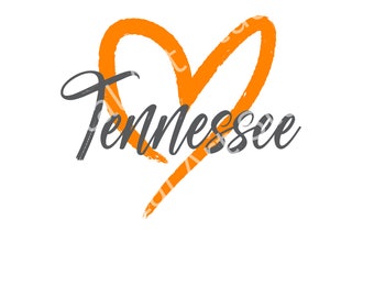 Tennessee Vols Digital Download png svg tn volunteers orange heart digital file