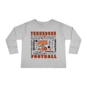 Tennessee Vols camiseta de manga larga para niños pequeños, camiseta para niños del día del juego de voluntarios de tn, camiseta de manga larga para niños pequeños ut vols