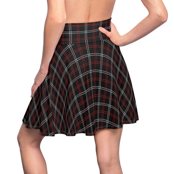 Jupe patineuse a carreaux pour femmes jupe a carreaux rouge noir vetements automne hiver pour femmes jupe de Noel vetements de vacances jupe preppy Etsy France