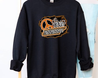 Tennessee Vols Sweatshirt, Peace Love Vols Shirt, tn vols Fußball Sweatshirt, regular and plus size 3x 4x 5x