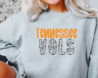 Tennessee Vols Sweatshirt, Tennessee Volunteers Pullover, Tennessee Shirt, Football Sweatshirt, Gameday Apparel Tierdruck plus Größe 3x-5x
