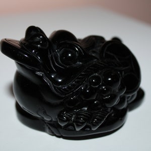 Gold Sheen Obsidian - Golden Sheen - Money Turtle Carving - Chinese Money Frog - Protection and Good Fortune - Crystal Gift - Home Decor