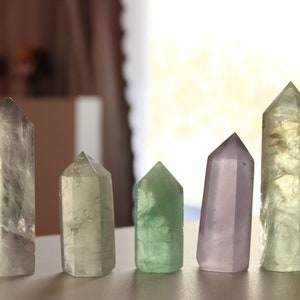 Fluorite Towers - Complete Set - Healing Crystals - Purple, Green, Rainbow Fluorite - Clear Natural Fluorite - Crystal Gifts - Affordable