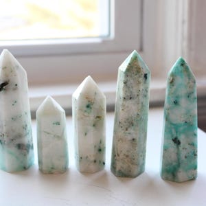 Phoenix Tower - Chrysocolla in Quartz - Minerals - Crystal Gifts - Home Decor - Chrysocolla in Quartz Towers - Phoenix Stone Towers