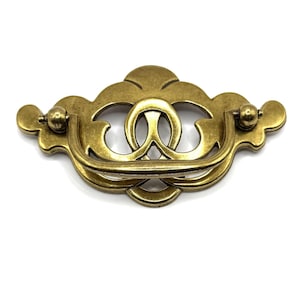 Chippendale Irish Knot Satin Brass Finish Drawer Pull 3" Center Vintage Hardware