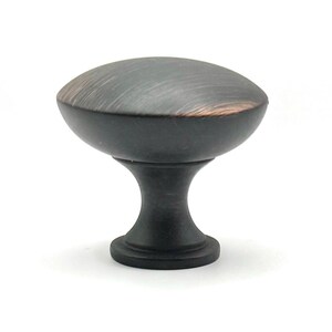 Round Mushroom Shape Knob with Black Copper Finish 1-1/4" Wide
