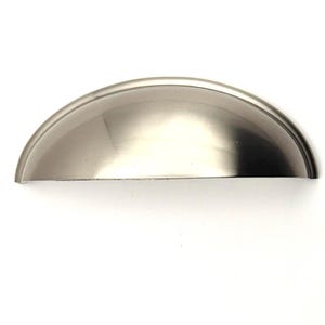 Traditional Modern Satin Nickel Cup Pull 3 Inches at Center