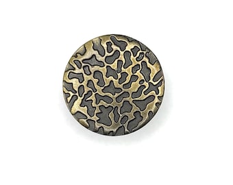 Hammered Effect Knob in Antique Brass 1-1/8 Inches Wide
