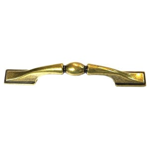 Notched Arched Pull with Square Ends Antique Brass Colored Pull 3&quot; at Center Total Length of 5 Inches
