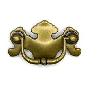 Chippendale Traditional Bail Pull Satin Brass Finish 2.5&quot; at Center 3.25&quot; Total Length Replacement Hardware