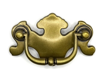 Chippendale Traditional Bail Pull Satin Brass Finish, 2-1/2" Centers and 3-1/4" Total Length